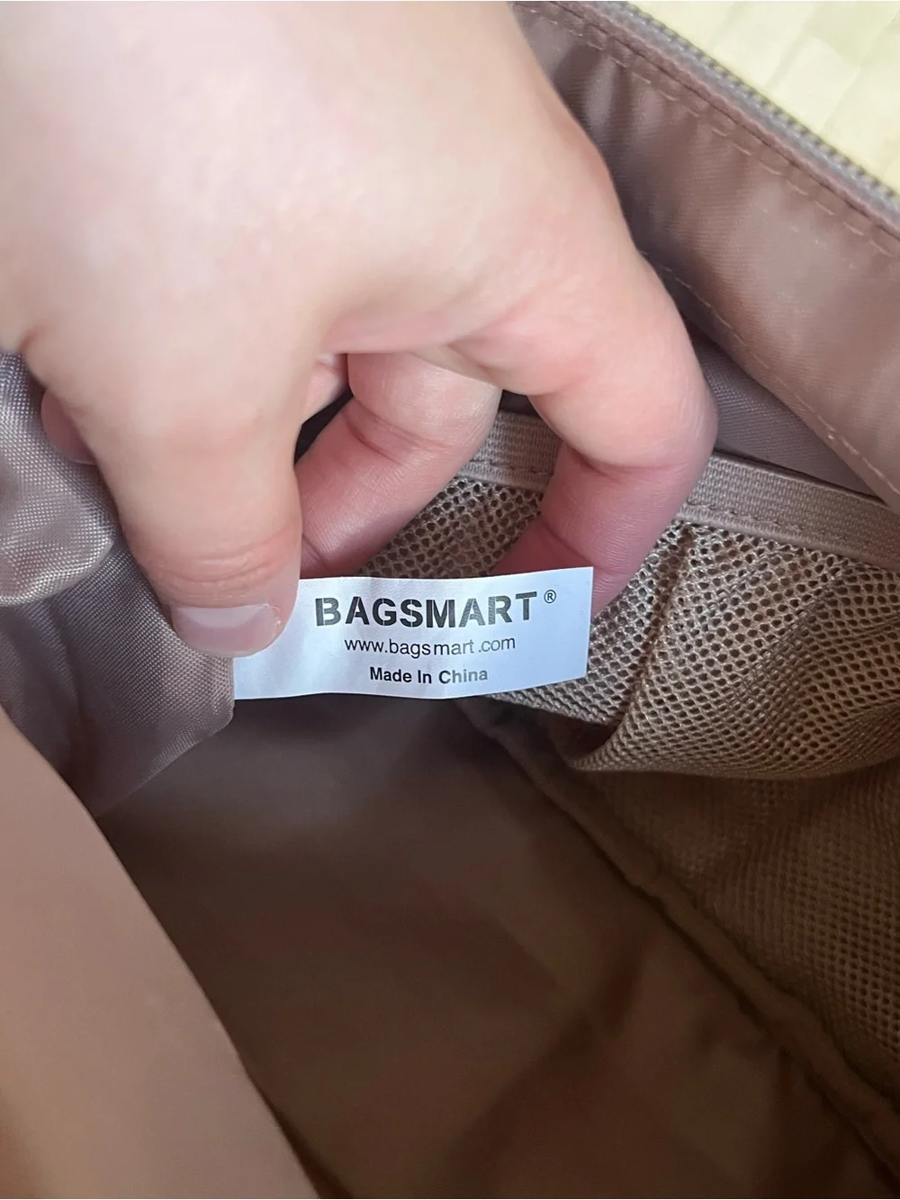 Bagsmart Pink Quilted Cosmetic Bag with Clear Pink-Trim Pouch